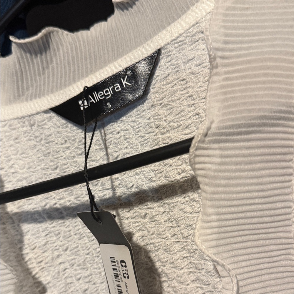 Allegra K White Ruffle Trim Cardigan - Picture 5 of 5